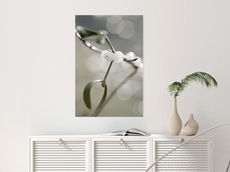 Poster Purity of Mist - composition of a plant with white flowers on a nature background 130740 additionalImage 2