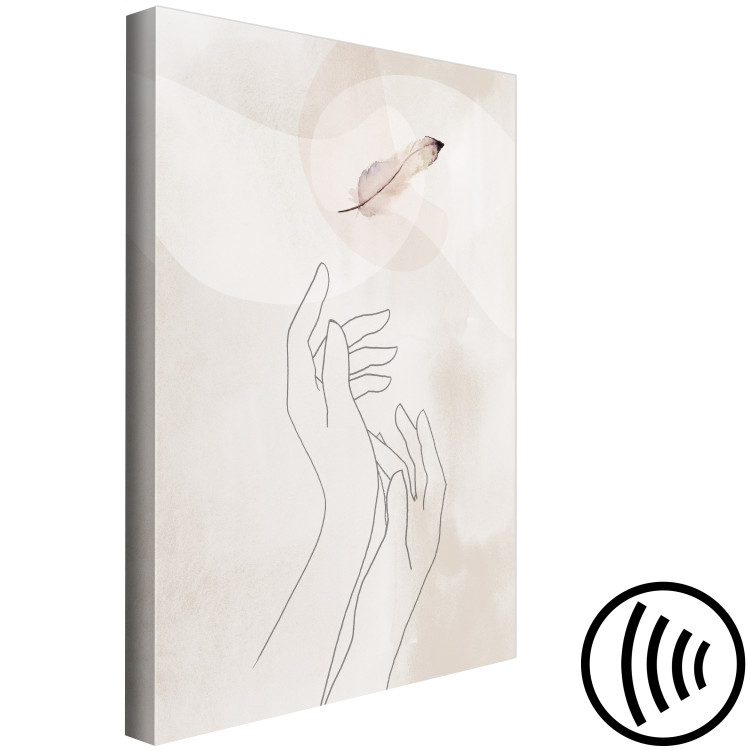 Canvas Print Perfect Lightness (1-piece) Vertical - abstract hand line art 130840 additionalImage 6