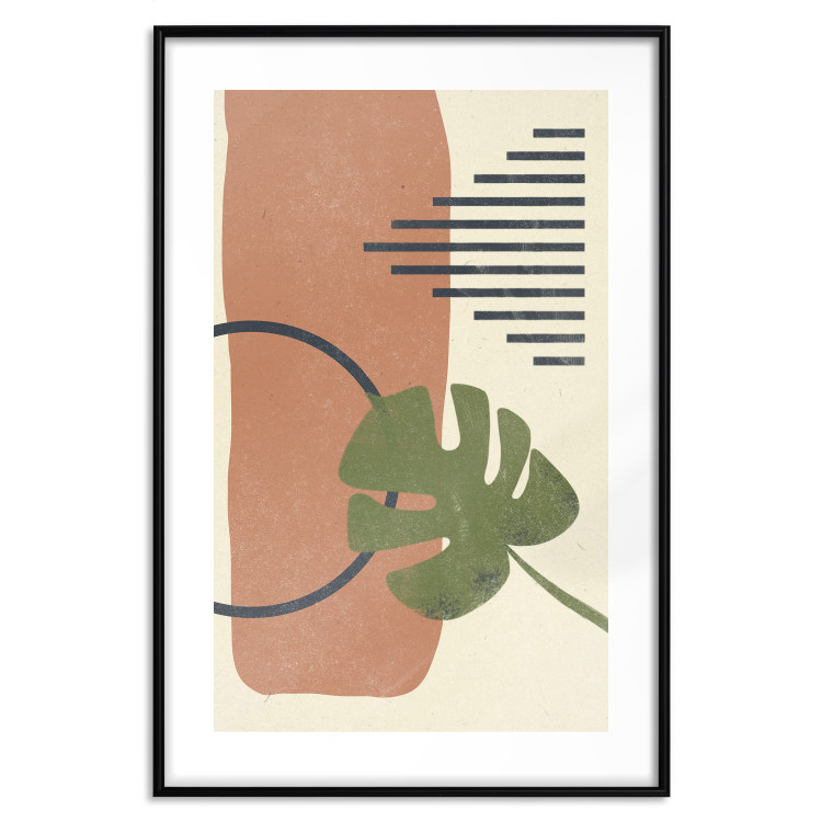 Poster Nature's Geometry - green leaf among figures in an abstract motif 131840 additionalImage 17