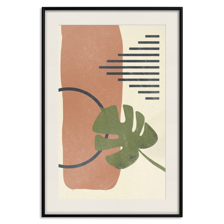 Poster Nature's Geometry - green leaf among figures in an abstract motif 131840 additionalImage 19