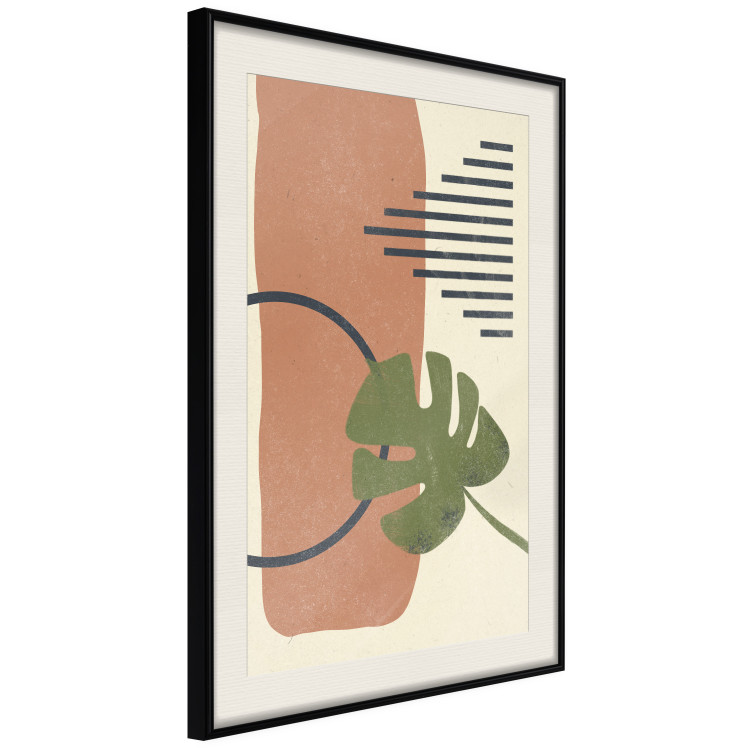 Poster Nature's Geometry - green leaf among figures in an abstract motif 131840 additionalImage 2