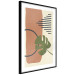 Poster Nature's Geometry - green leaf among figures in an abstract motif 131840 additionalThumb 6