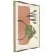 Poster Nature's Geometry - green leaf among figures in an abstract motif 131840 additionalThumb 3