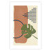 Poster Nature's Geometry - green leaf among figures in an abstract motif 131840 additionalThumb 25