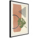 Poster Nature's Geometry - green leaf among figures in an abstract motif 131840 additionalThumb 2