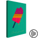 Canvas Print Take a moment for youself - colorful ice on a stick with an inscription in English on a green background, ideal for a child or a teenager 131940 additionalThumb 6