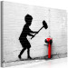 Canvas Destroy Hydrant (1-piece) Wide - street art of a child on brick 132440 additionalThumb 2
