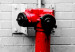Canvas Destroy Hydrant (1-piece) Wide - street art of a child on brick 132440 additionalThumb 4