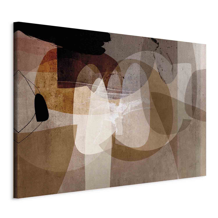 Canvas Print Amber and beige - Abstraction of oval shapes in warm colors 135040 additionalImage 2