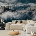 Wall Mural Misty landscape - abstract with whale in misty forest with clouds 135140