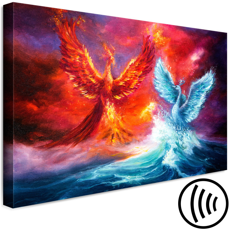 Canvas Print Phoenix and swan - abstract fight two elements - water and fire 135940 additionalImage 6