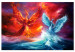Canvas Print Phoenix and swan - abstract fight two elements - water and fire 135940