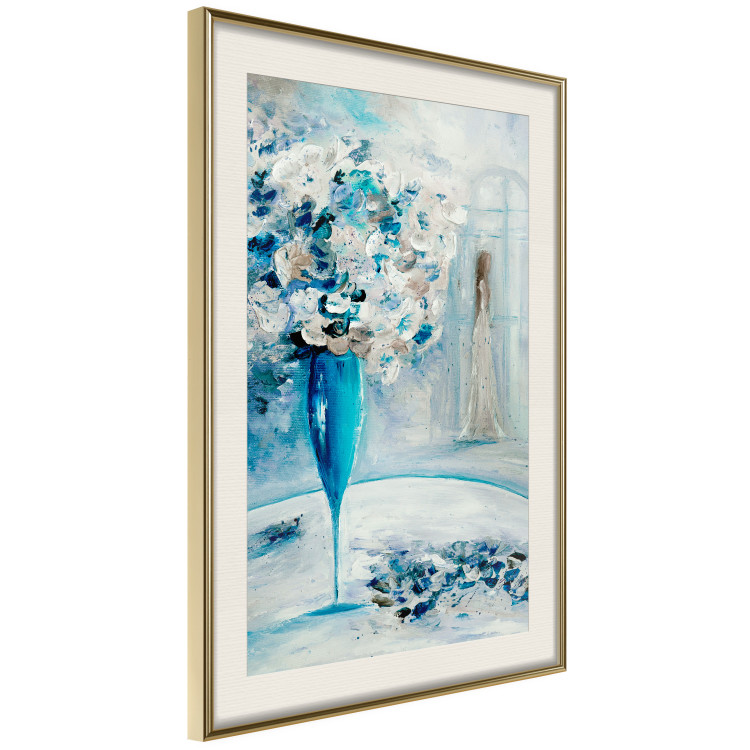 Poster Bouquet of Hope - flowers in a vase and a woman in a blue composition 136040 additionalImage 15