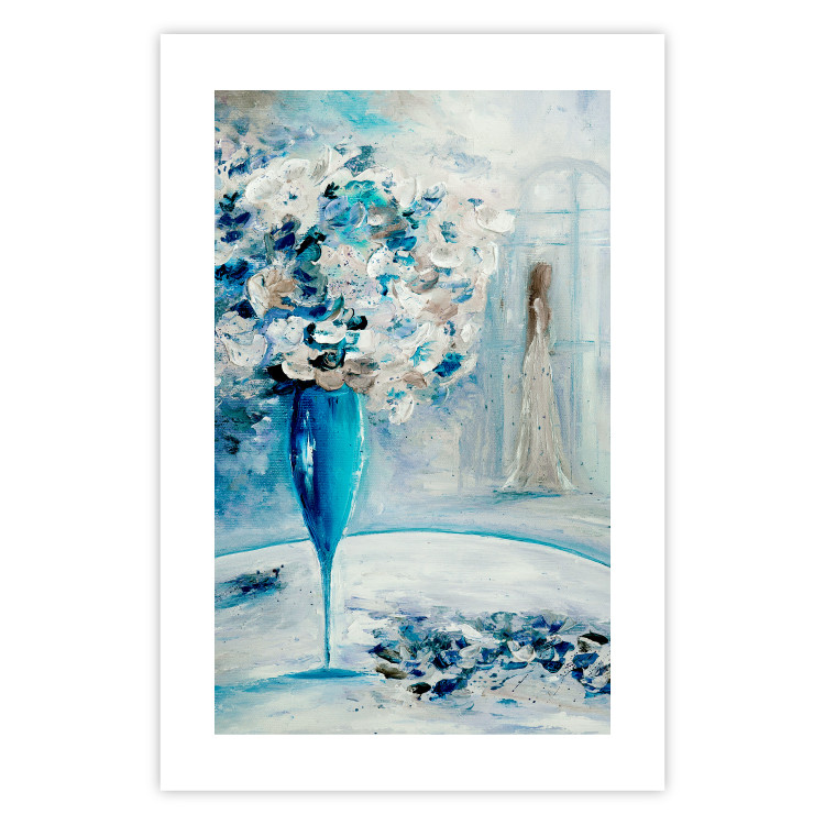 Poster Bouquet of Hope - flowers in a vase and a woman in a blue composition 136040 additionalImage 4