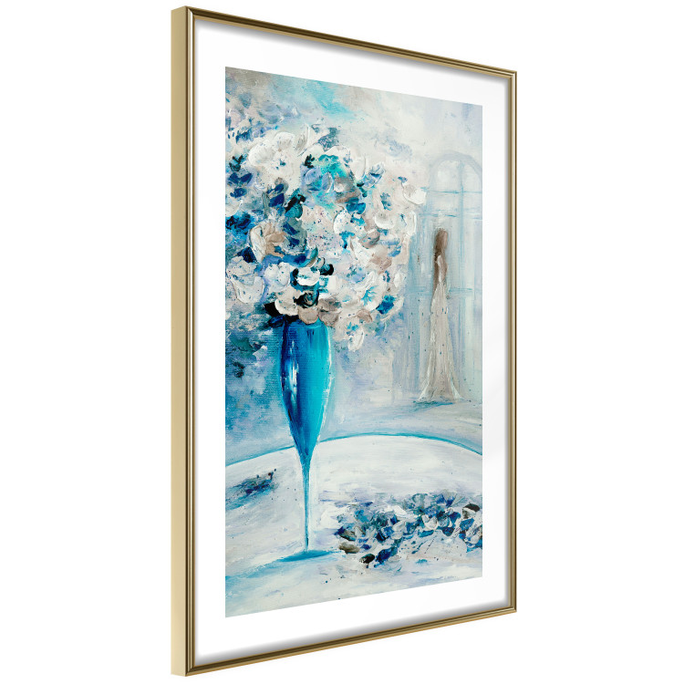 Poster Bouquet of Hope - flowers in a vase and a woman in a blue composition 136040 additionalImage 12