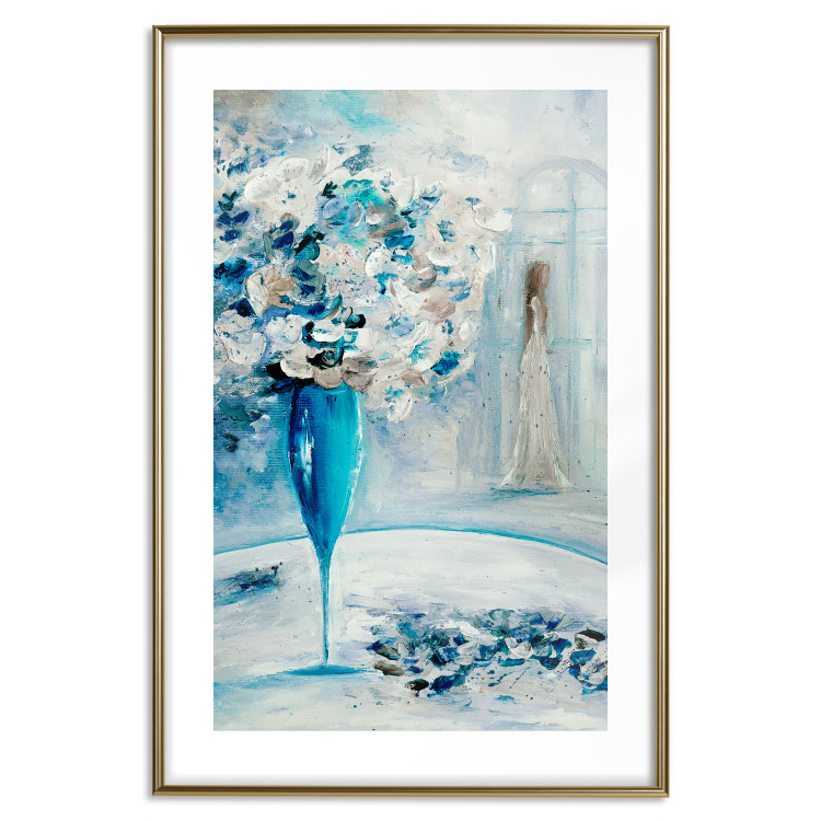 Poster Bouquet of Hope - flowers in a vase and a woman in a blue composition 136040 additionalImage 26