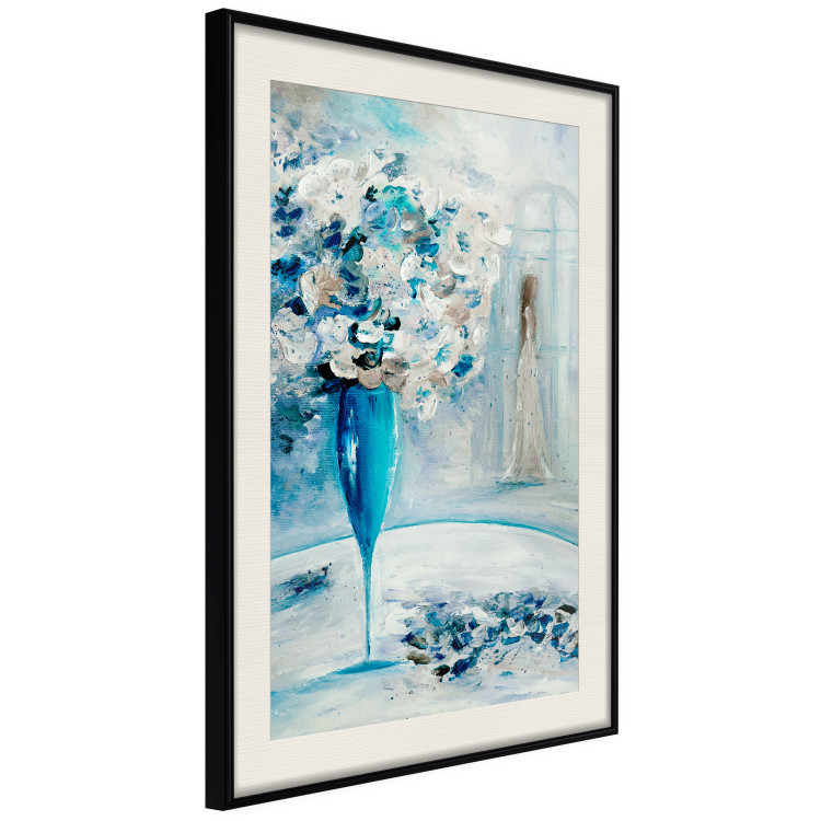 Poster Bouquet of Hope - flowers in a vase and a woman in a blue composition 136040 additionalImage 16