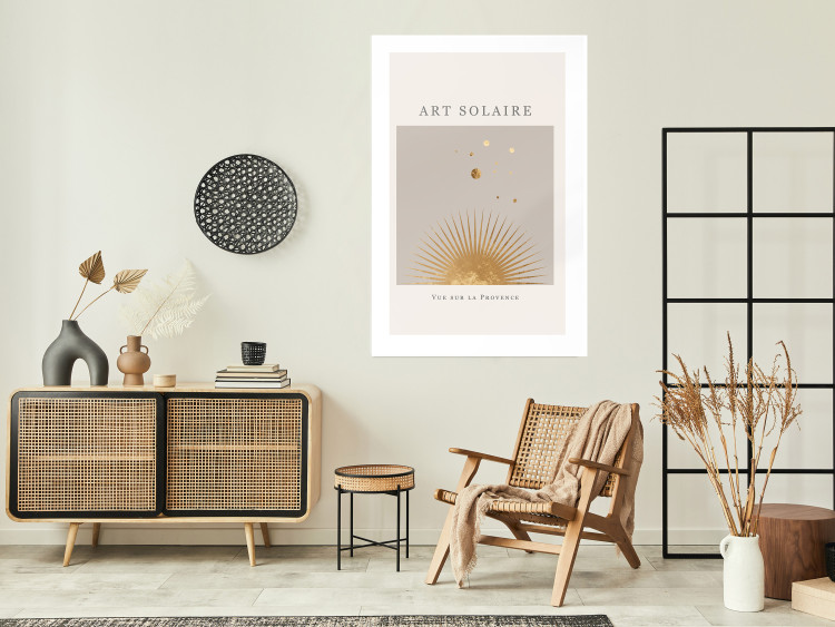 Poster Sunny Art - golden sun and dark text in scandi boho style 136540 additionalImage 5