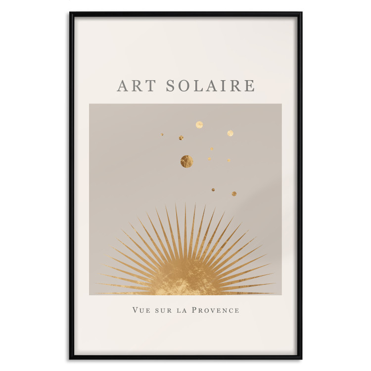Poster Sunny Art - golden sun and dark text in scandi boho style 136540 additionalImage 16