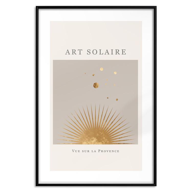 Poster Sunny Art - golden sun and dark text in scandi boho style 136540 additionalImage 14