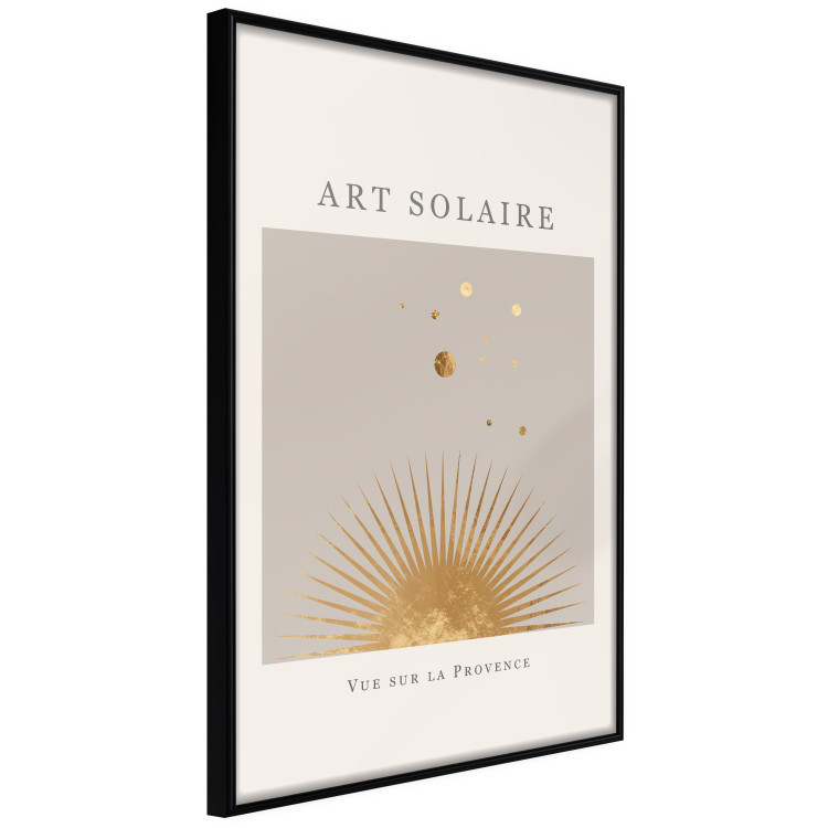 Poster Sunny Art - golden sun and dark text in scandi boho style 136540 additionalImage 12