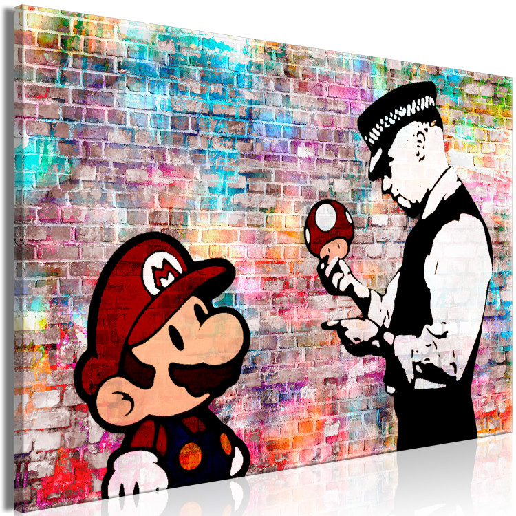 Large canvas print Rainbow Brick (Banksy) [Large Format] 137540 additionalImage 3