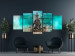Canvas Art Print Turquoise Meditation (5-piece) wide - Buddha figure in Zen style 138540 additionalThumb 3