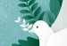 Canvas Print Peace Dove (1-piece) Vertical - white bird and green plants 142440 additionalThumb 4
