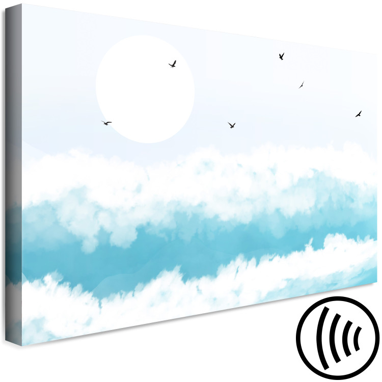 Canvas Print Sea Waves (1-piece) - sea and seagulls against a blue sky background 144740 additionalImage 6
