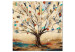 Canvas Art Print Abstract Tree (1-piece) - painted with warm nature colors 145140