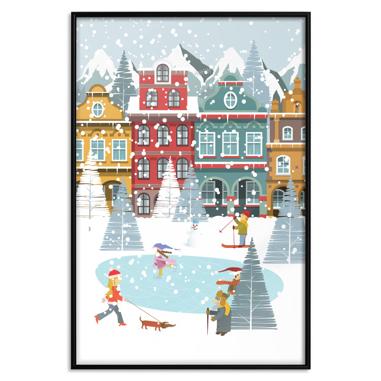 Poster Winter Town - Tenement Houses and an Ice Rink in a Festive Atmosphere 148040 additionalImage 22