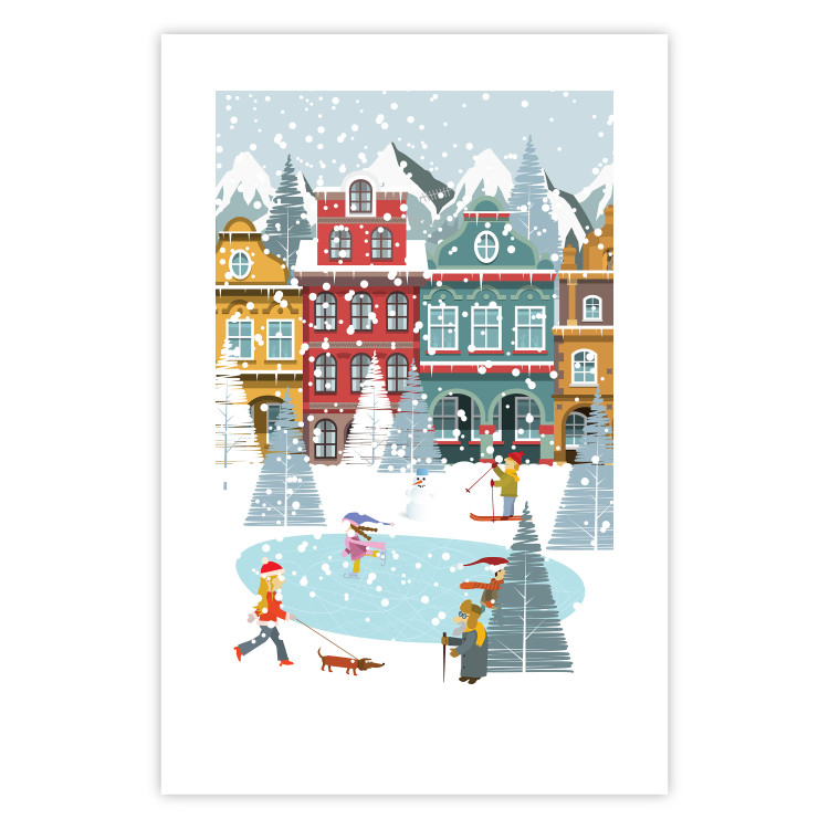 Poster Winter Town - Tenement Houses and an Ice Rink in a Festive Atmosphere 148040 additionalImage 20