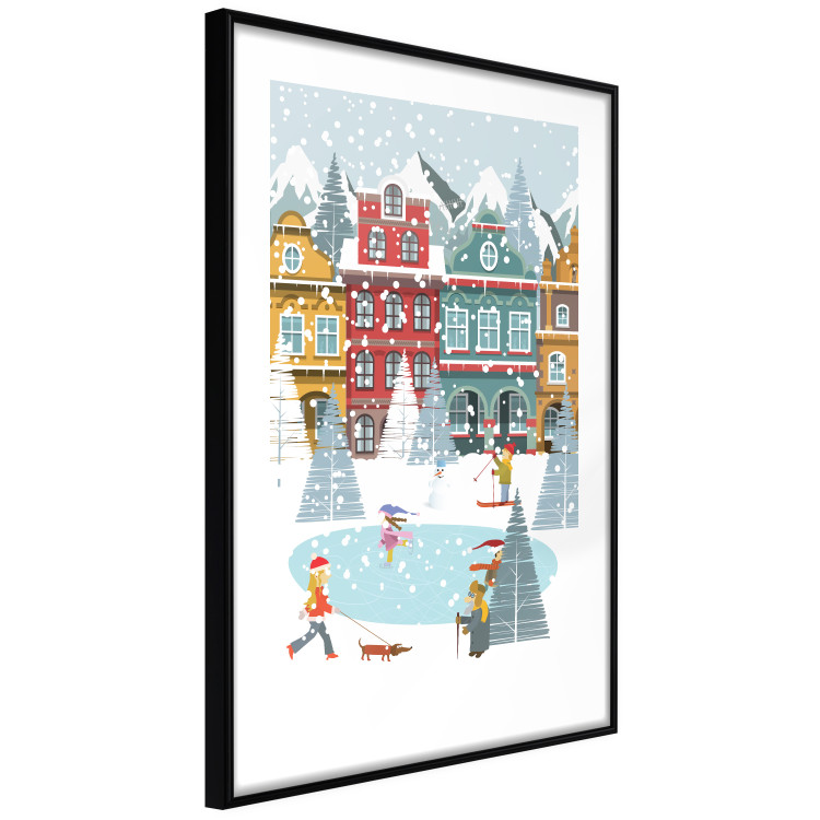 Poster Winter Town - Tenement Houses and an Ice Rink in a Festive Atmosphere 148040 additionalImage 5