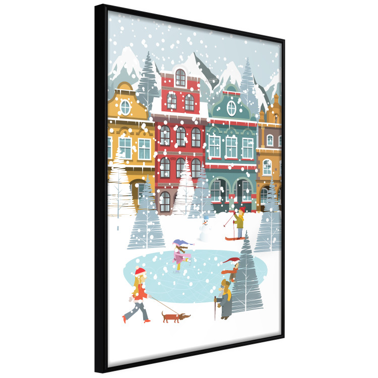 Poster Winter Town - Tenement Houses and an Ice Rink in a Festive Atmosphere 148040 additionalImage 7