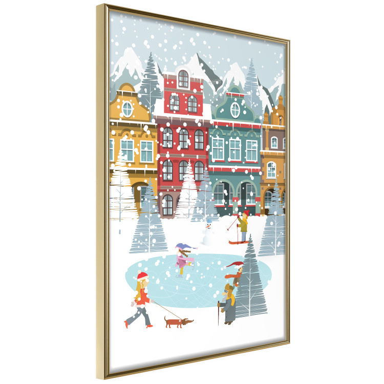 Poster Winter Town - Tenement Houses and an Ice Rink in a Festive Atmosphere 148040 additionalImage 6