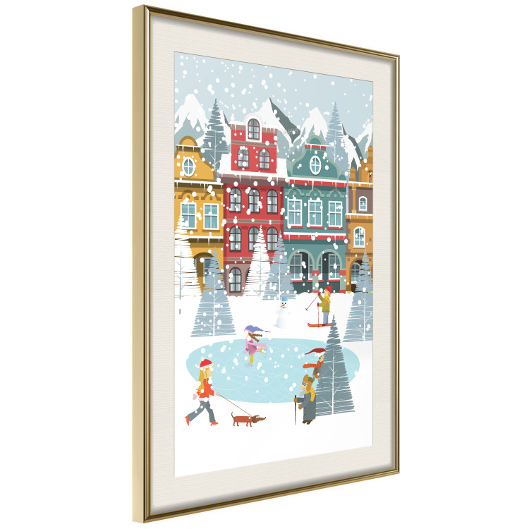 Poster Winter Town - Tenement Houses and an Ice Rink in a Festive Atmosphere 148040 additionalImage 10