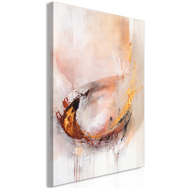 Canvas Print Painted Abstraction - Light Beige Composition With an Accent of Gold and Bronze 148440 additionalImage 2