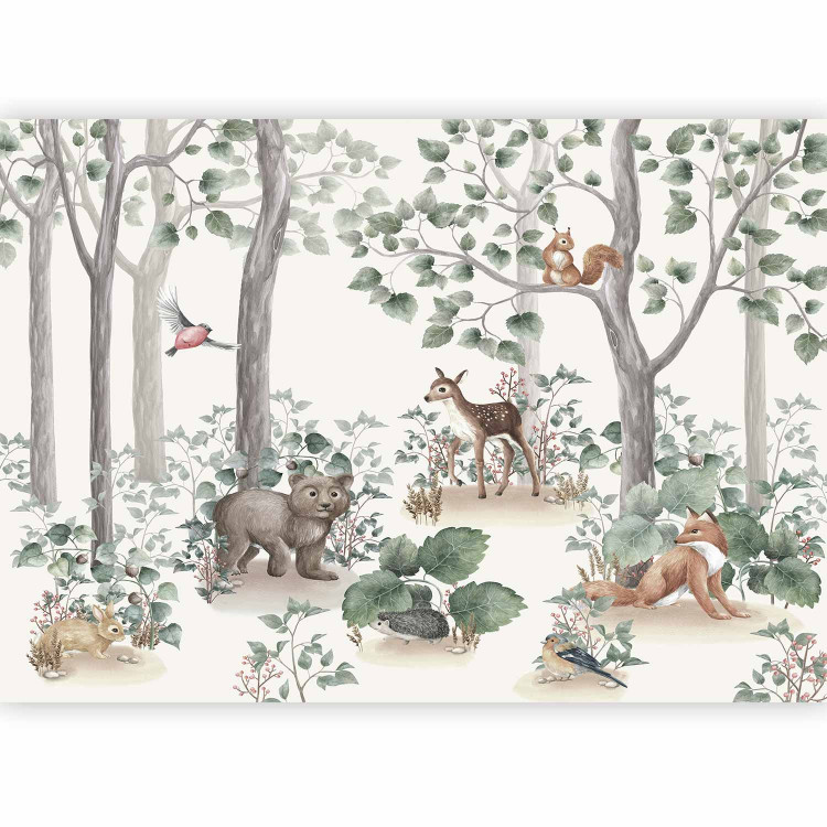 Wall Mural Forest Tale - Watercolor Landscape With Animals for Children 149240 additionalImage 5