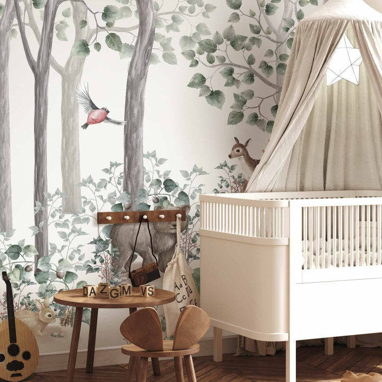 Wall Mural Forest Tale - Watercolor Landscape With Animals for Children 149240 additionalImage 7