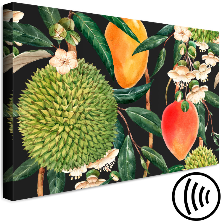 Canvas Exotic Fruits (1-piece) - tropical plants on a black background 149640 additionalImage 6