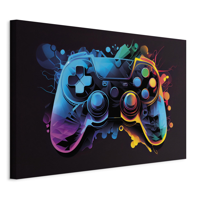 Large canvas print Colorful Gameplay - Game Controller in Multi-Colored Backlight [Large Format] 150840 additionalImage 3