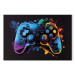 Large canvas print Colorful Gameplay - Game Controller in Multi-Colored Backlight [Large Format] 150840