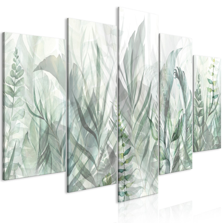 Canvas Wild Meadow - Lush Vegetation Intermingled on a White Background 151440 additionalImage 2