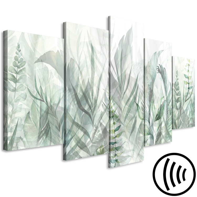 Canvas Wild Meadow - Lush Vegetation Intermingled on a White Background 151440 additionalImage 6