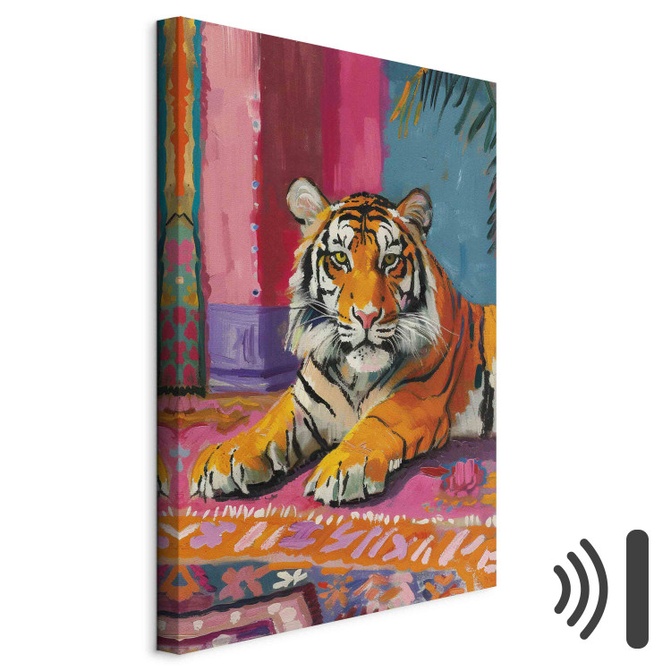 Canvas Art Print Tiger - A Painterly and Colorful Composition With a Wild Animal 159940 additionalImage 8