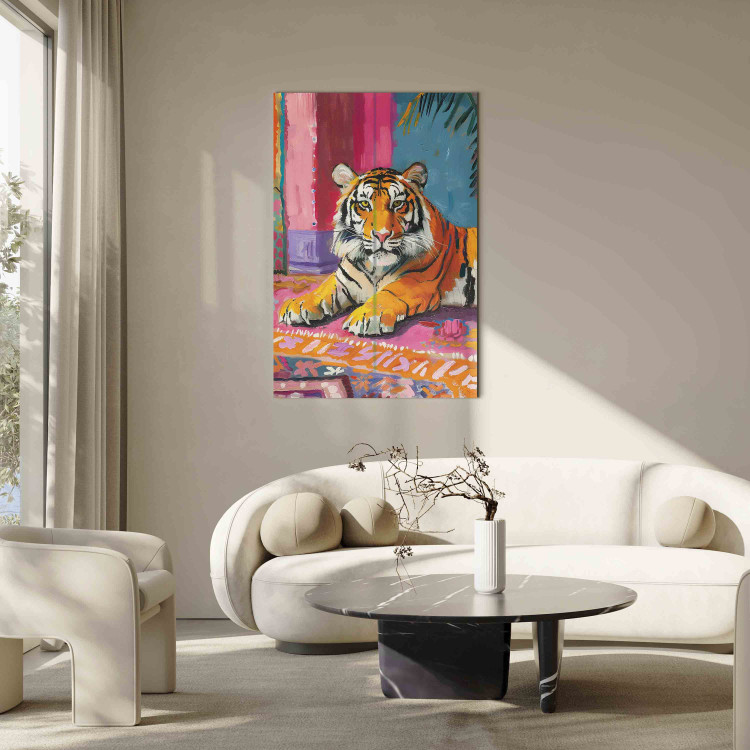 Canvas Art Print Tiger - A Painterly and Colorful Composition With a Wild Animal 159940 additionalImage 5