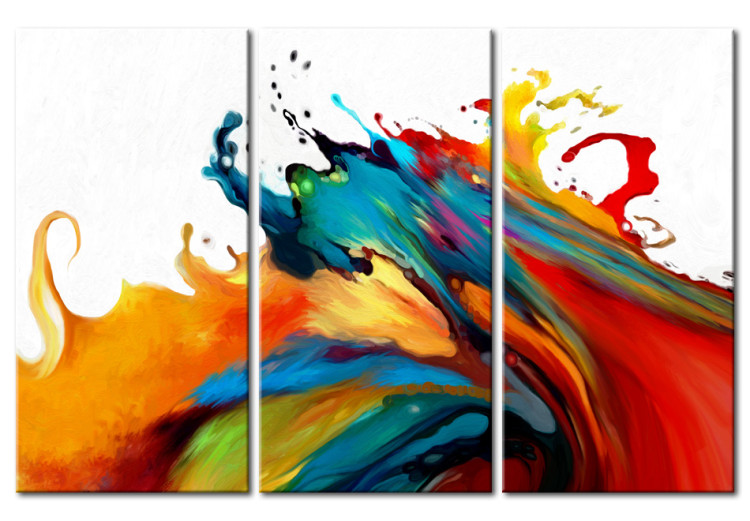 Canvas Print Colorful Storm (3-piece) - colorful abstraction on a white background 47040