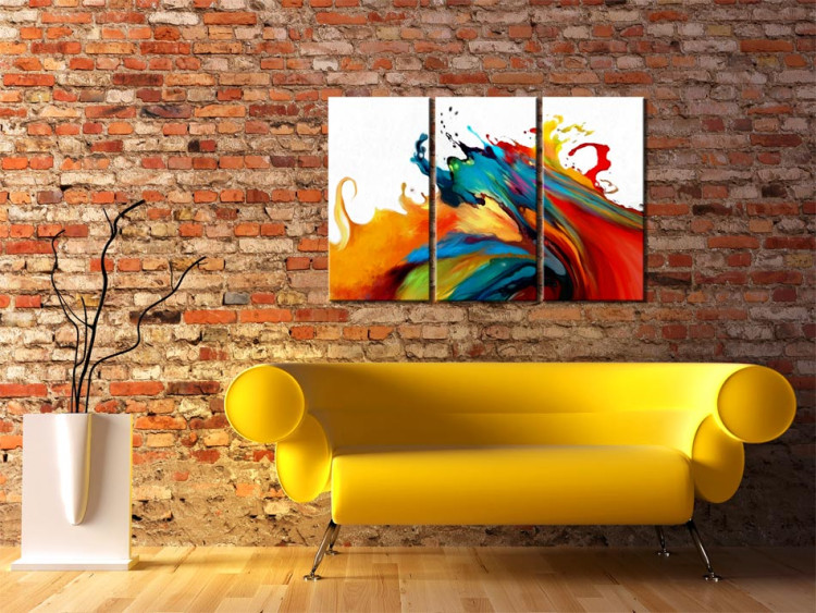 Canvas Print Colorful Storm (3-piece) - colorful abstraction on a white background 47040 additionalImage 3