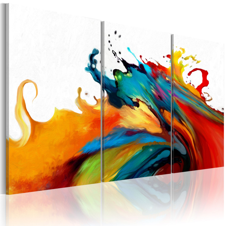 Canvas Print Colorful Storm (3-piece) - colorful abstraction on a white background 47040 additionalImage 2