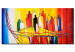 Canvas Art Print Figures in the Web (1-piece) - abstraction with colorful silhouettes 47140